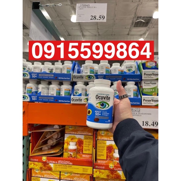 Viên Uống Bổ Mắt Ocuvite Adult 50 + Bausch & Lomb 150 Viên Mỹ