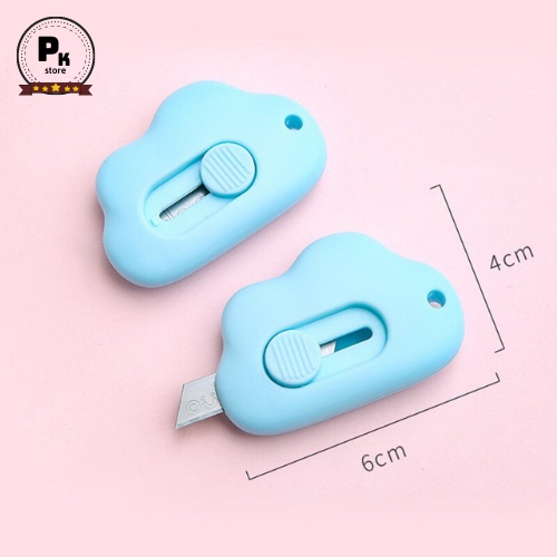 Dao dọc giấy mini cute hình đám mây, dụng cụ cắt giấy, rạch bao bì siêu tiện dụng làm móc khóa đem theo