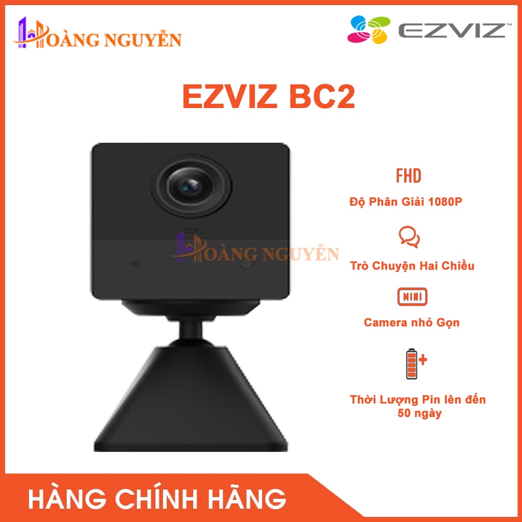 [NHÀ PHÂN PHỐI] Camera wifi mini ezviz CS-BC2 dùng pin - Full HD, cảnh báo thông minh