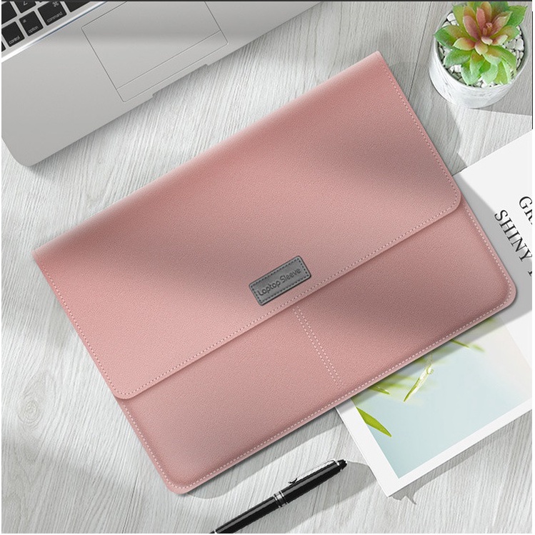 Bao da đựng Macbook Laptop 11 - 15,6 inch kèm túi đựng sạc chuột.