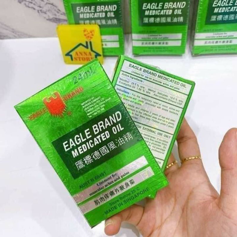 Dầu Gió Xanh Con Ó Eagle Brand Hàng Úc Giúp Giảm Các Triệu Chứng Đau Xương Khớp Hạn Chế Say Xe 24ml
