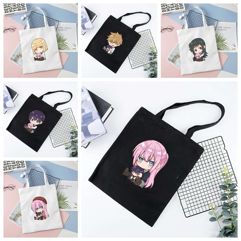 Túi tote vải đen trắng đeo vai IN HÌNH Shikimori-san Bạn gái tôi không chỉ dễ thương anime chibi phong cách cá tính