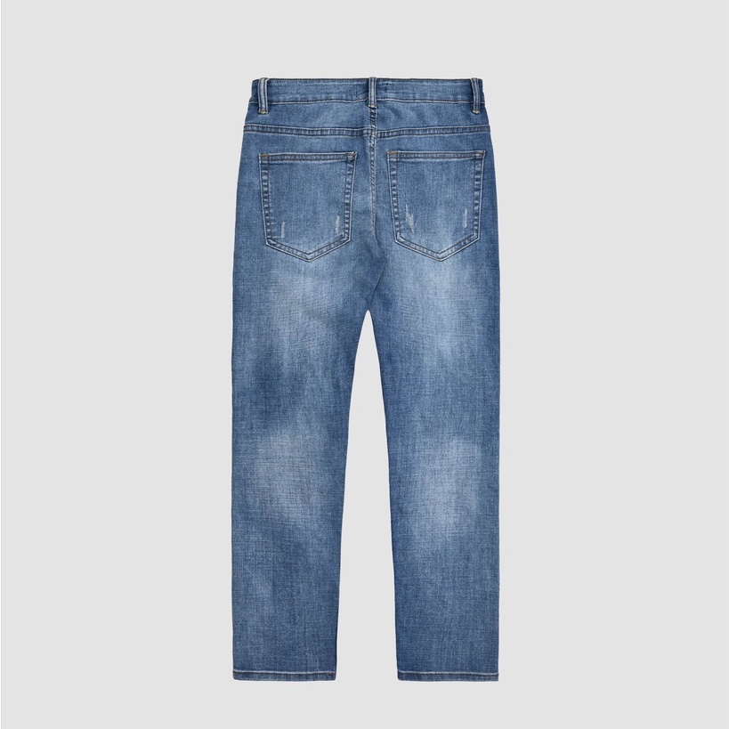 Quần jeans xanh mài rách dáng skinny ôm SS22 21ST URBAN Ripped Blue Skinny Klaus Jeans