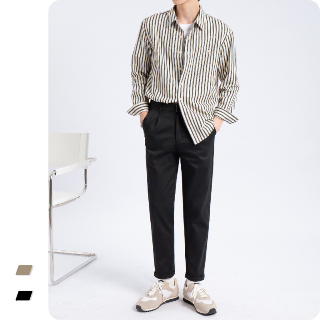 Quần kaki nam cạp chun ống suông Hàn quốc vải co giãn mềm mại thương hiệu JBAGY - JD0102