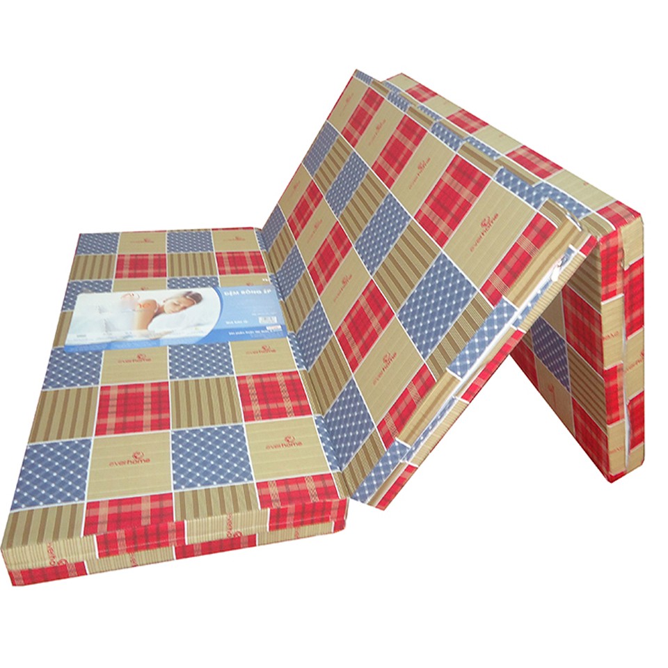 Đệm 1m2x1m95x5cm Bông Ép  Gấp 3 Thoáng Mát Dễ Di Chuyển