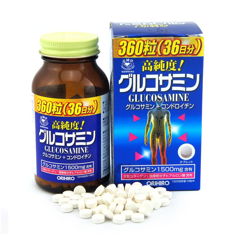 Viên Uống Bổ Sung Glucosamine ORIHIRO Nhật Bản Giảm Đau Xương Khớp 360 Viên