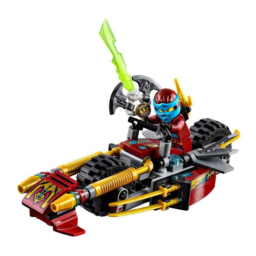 Đồ chơi lắp ráp xếp hình Non lego ninjago season phần 6 xe của ninja đỏ kai, nya sấm sét Bela 10444.