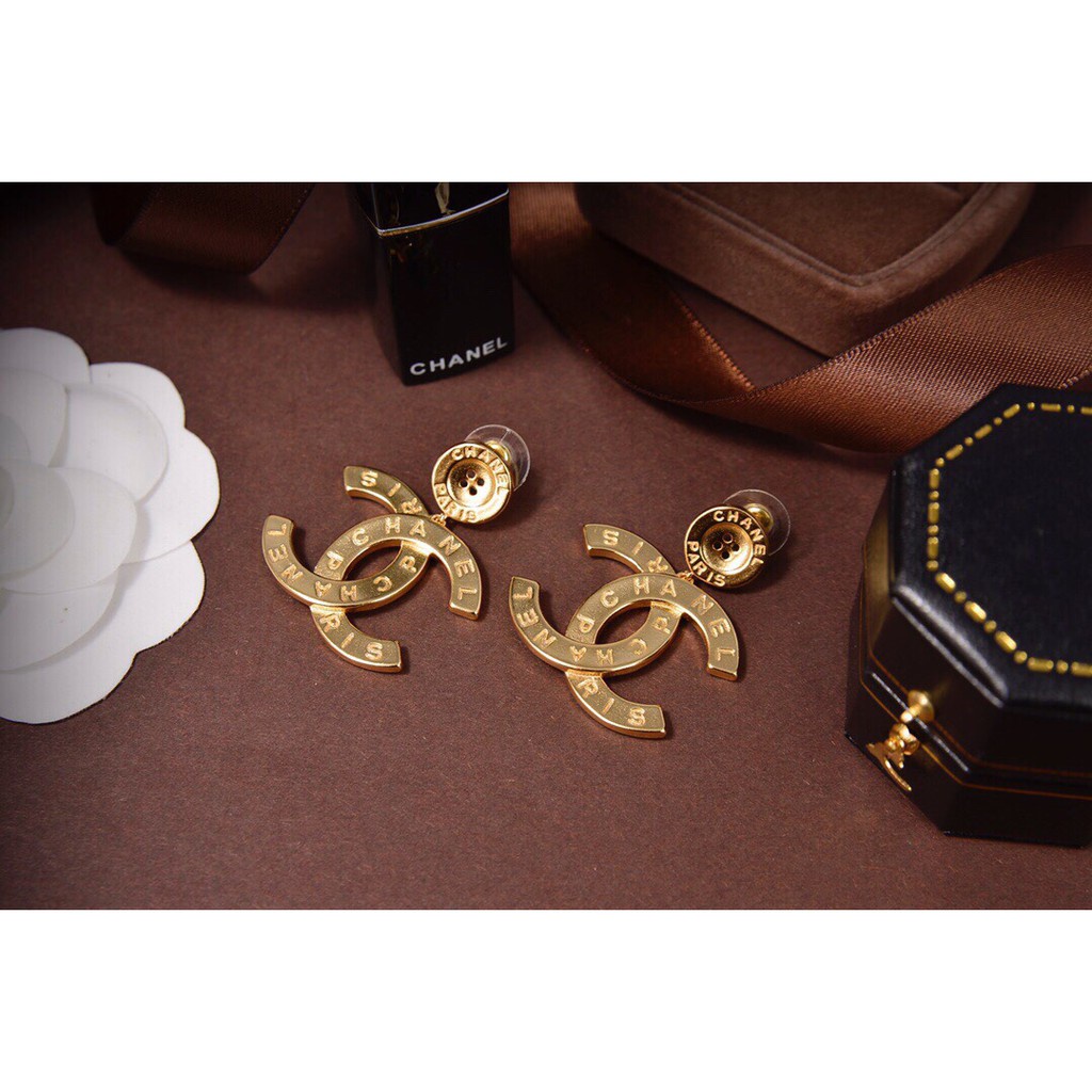 Bông tai mạ bạc 925 hình chữ C thời trang nữ