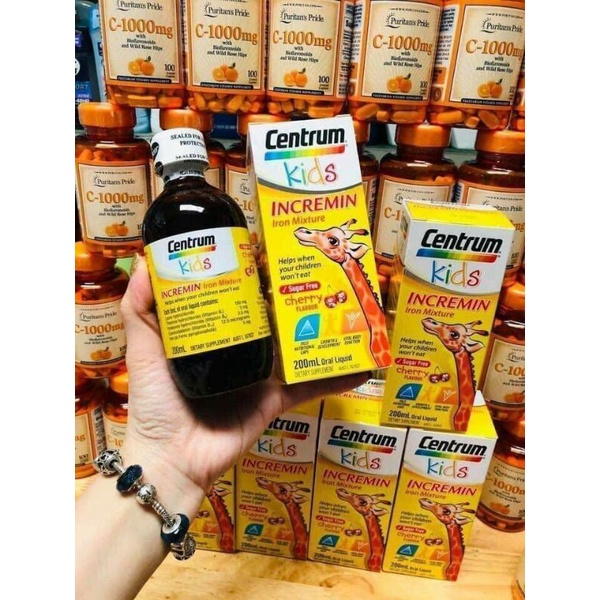 Siro Centrum Kids Incremin Iron Mixture của Úc 200ml - Siro Giúp Bé Biếng Ăn Và Kém Hấp Thu