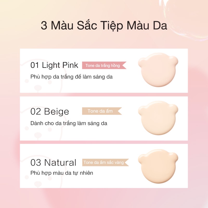 Kem Che Khuyết Điểm Pink Bear Dạng Lỏng Dưỡng Ẩm Và Giúp Làn Da Trông Hoàn Hảo | BigBuy360 - bigbuy360.vn