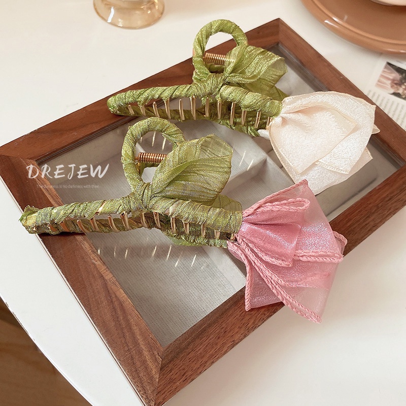 DREJEW Kẹp tóc hoa tulip nhỏ xinh phong cách mori thời trang