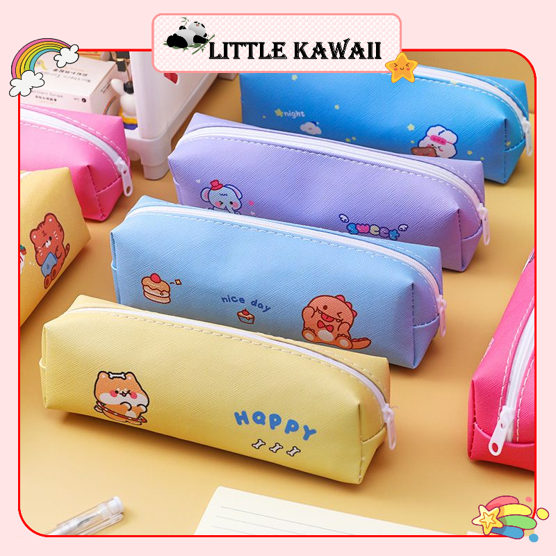 Hộp bút bóp viết hình thú nhiều màu sắc cute