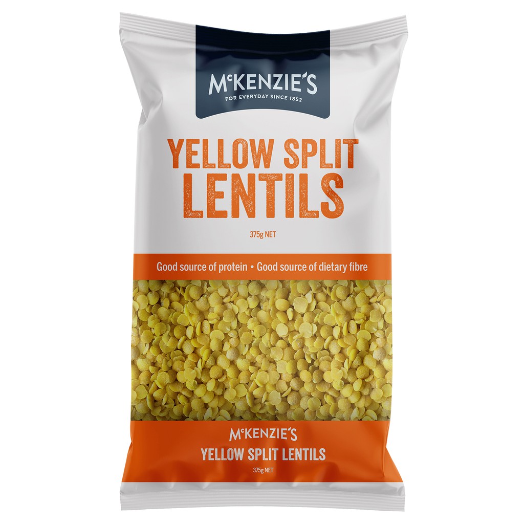Đậu Lăng Vàng 1/2 Hạt McKenzie's Nhập Khẩu Từ Úc - Yellow Split Lentils - Túi 375g
