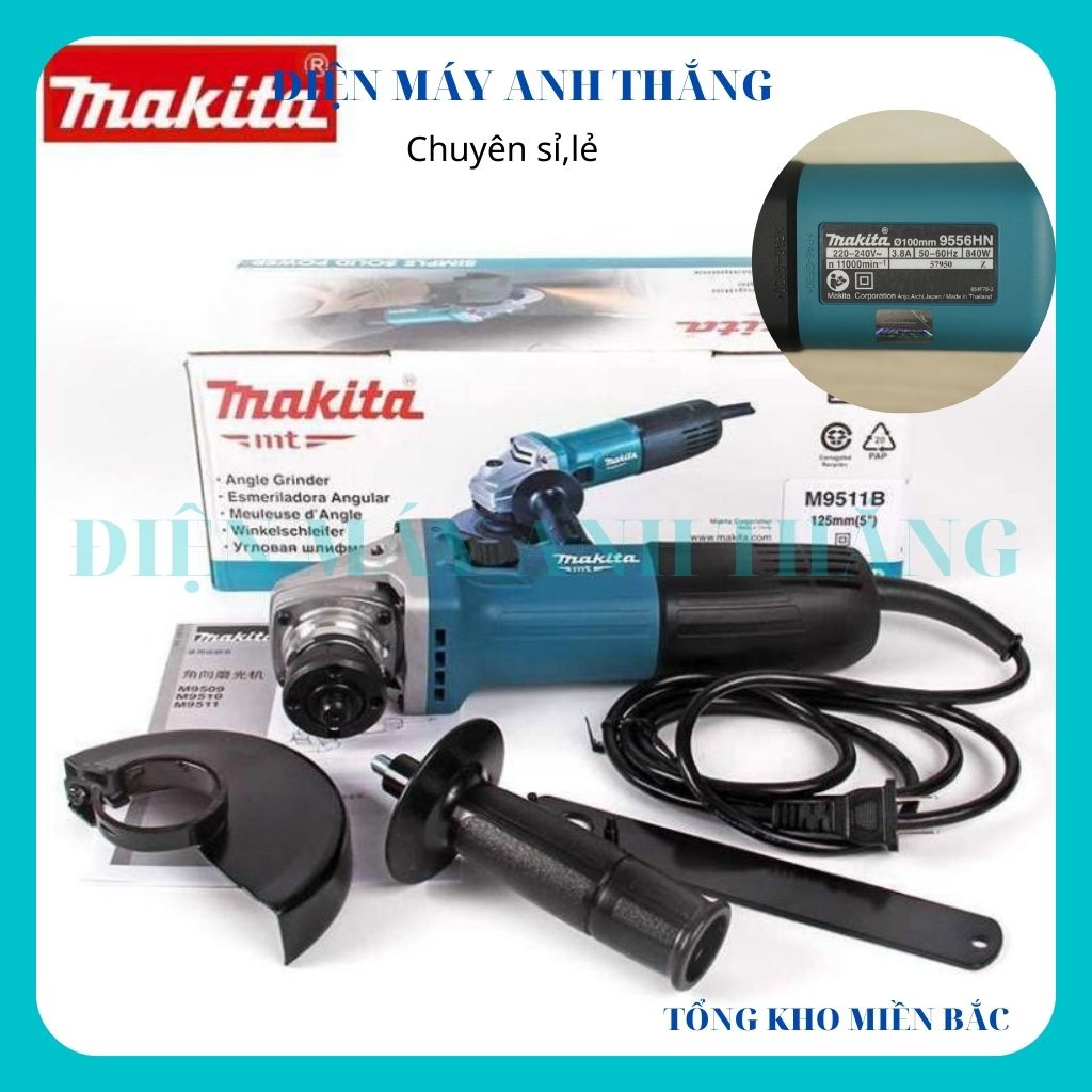 Máy MAKITA 9556HN mini mài góc cắt gạch sắt gỗ cầm tay Lõi Đồng công suất 860W giá rẻ