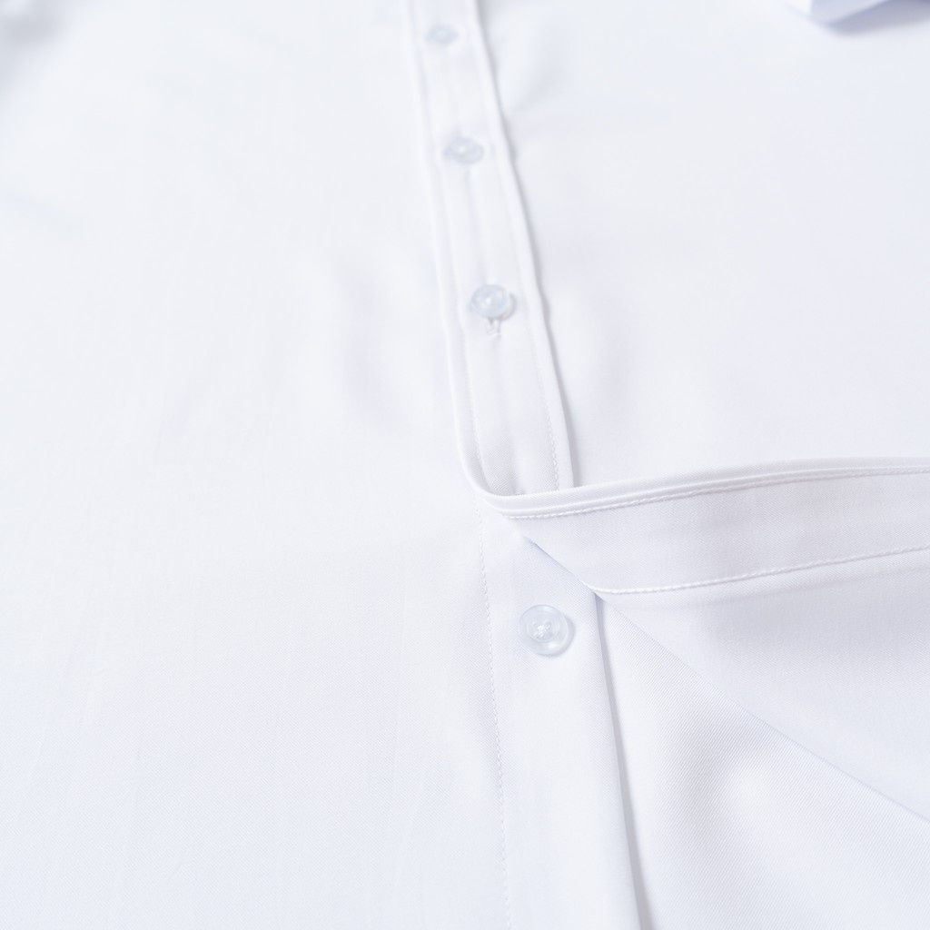 Áo Sơ Mi Nam Tay Ngắn Trắng KENTA vải lụa SMN0079