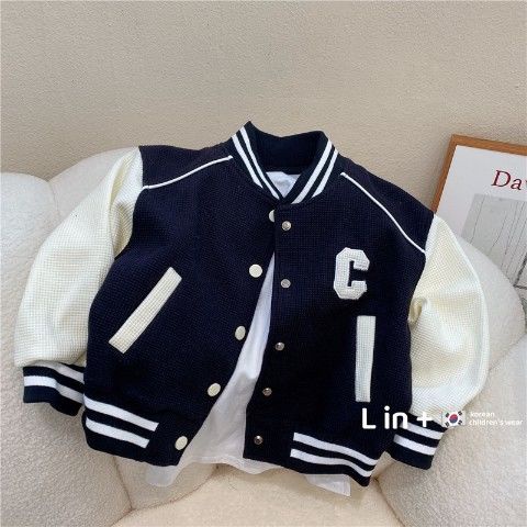 Áo Khoác Bóng Chày Thể Thao Phong Cách Hàn Quốc Thời Trang Xuân Thu Cho Bé Trai Và Gái