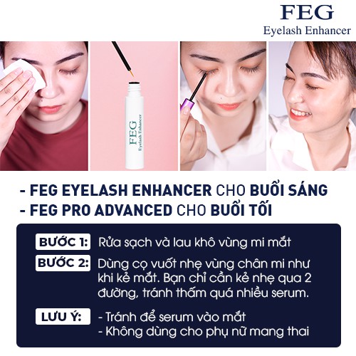 Combo serum dưỡng mày rậm mi cong FEG-Combo toàn diện dưỡng mi- dưỡng mày FEG chiết xuất thiên nhiên