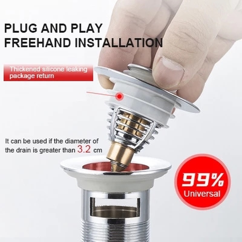 1 Nắp Chặn Lọc Rác Bồn Rửa Chén/Phòng Tắm Bằng Thép Không Gỉ Thông Dụng