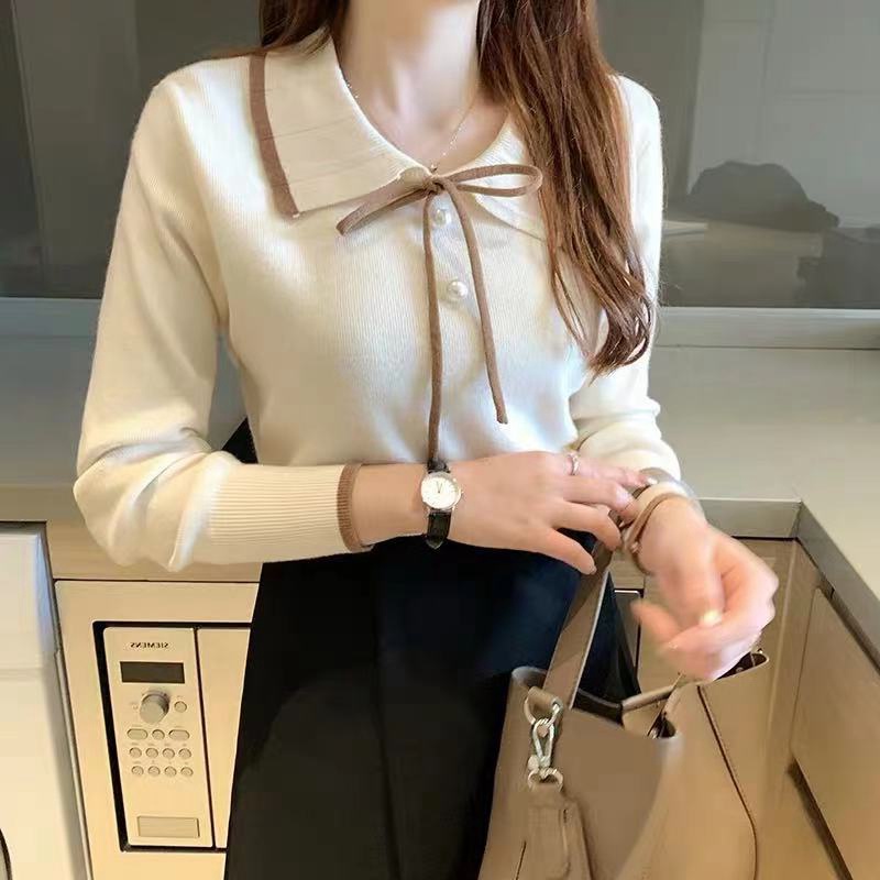 Áo Nữ Tay Dài Cổ Thắt Nơ Thời Trang