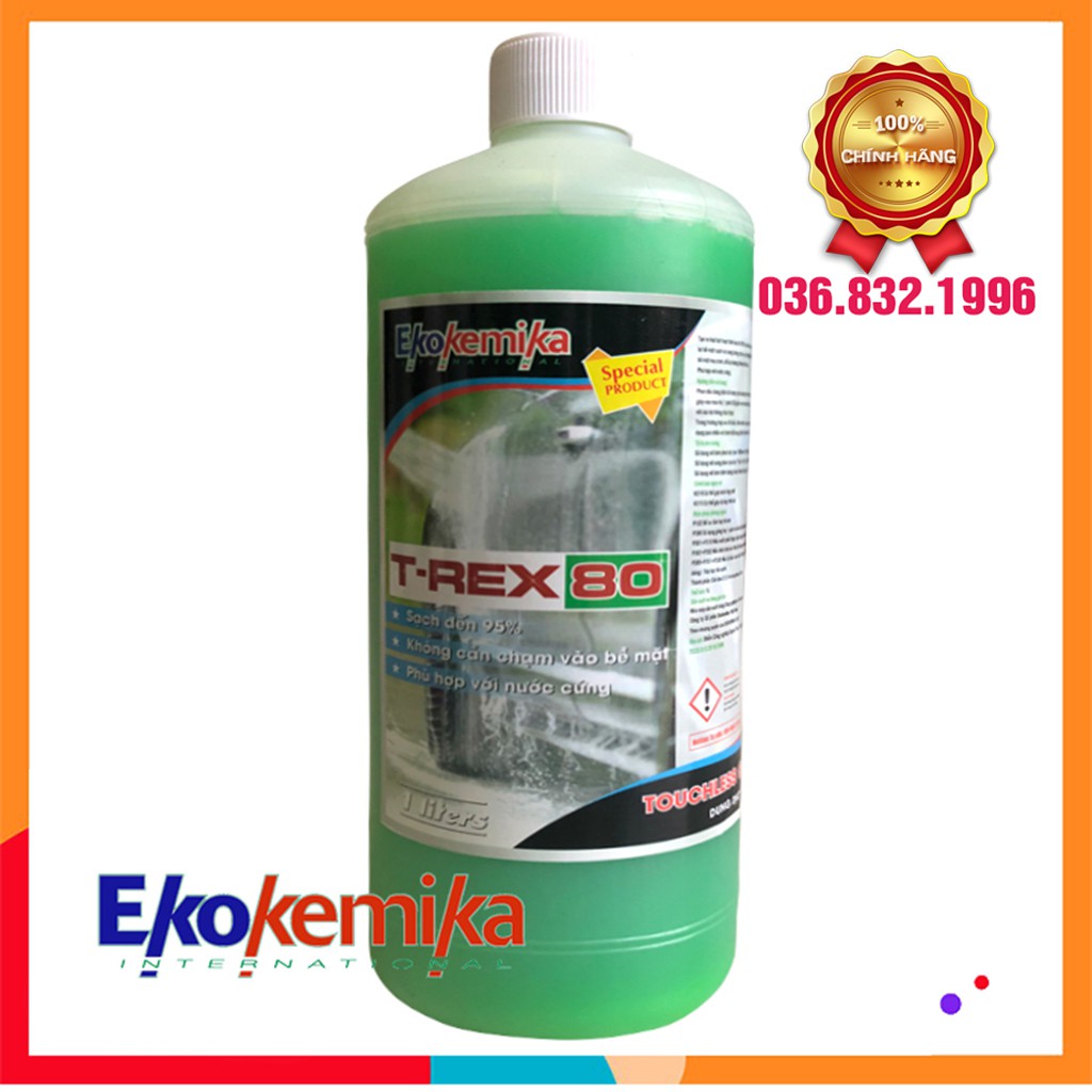 Dung Dịch Rửa Xe Không Chạm, Nước Rửa Xe Ô Tô, Xe Máy T-REX80 - 1L (chính hãng) Tặng 01 Khăn Lau Đa Năng