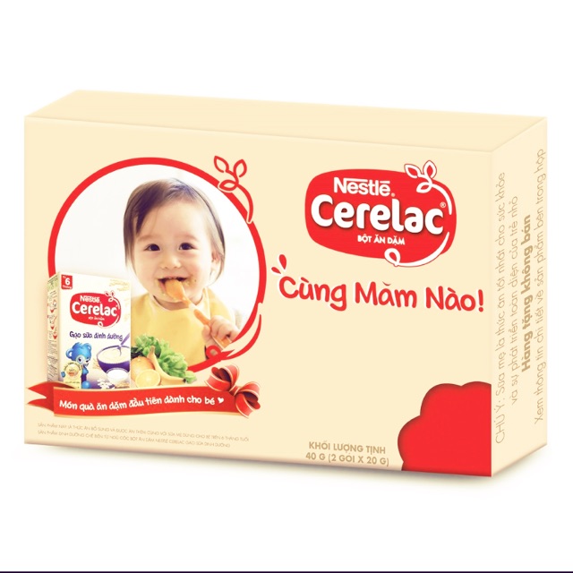 Combo 2 gói Bột ăn dặm Nestle CERELAC Gạo Sữa Dinh Dưỡng 20g/gói