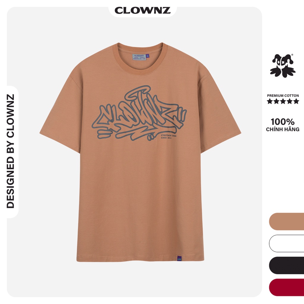 Áo thun tay lỡ local brand Clownz Graffiti Tag T-shirt chất cotton, form rộng unisex