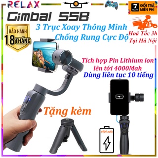 🎁Tặng kèm chân đỡ🎁Gậy chống rung gimbal cho điện thoại - Gimbal S5B 3-Axis đa chế độ quay phim - chụp ảnh - Vlog