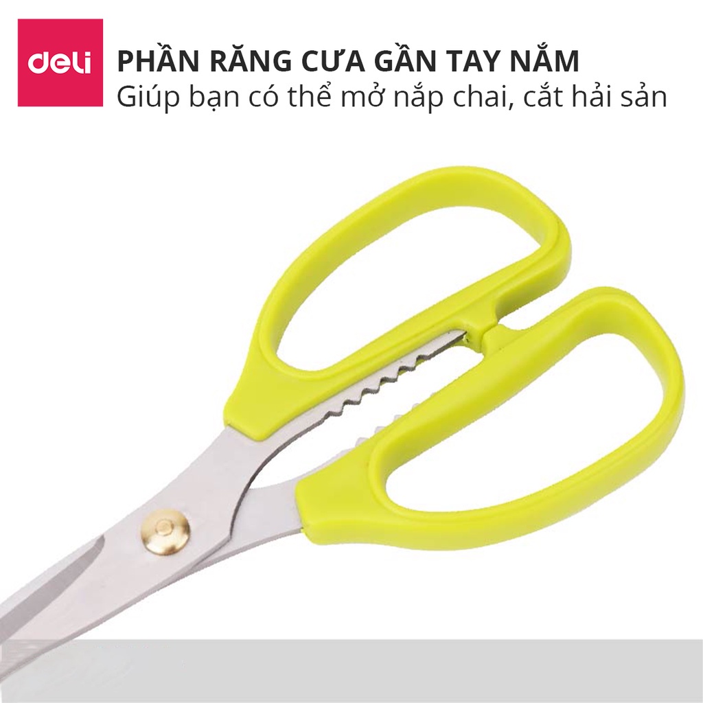 Kéo Nhà Bếp Văn Phòng Đa Năng Siêu Sắc Bén 190mm Deli 6038 [Rẻ]