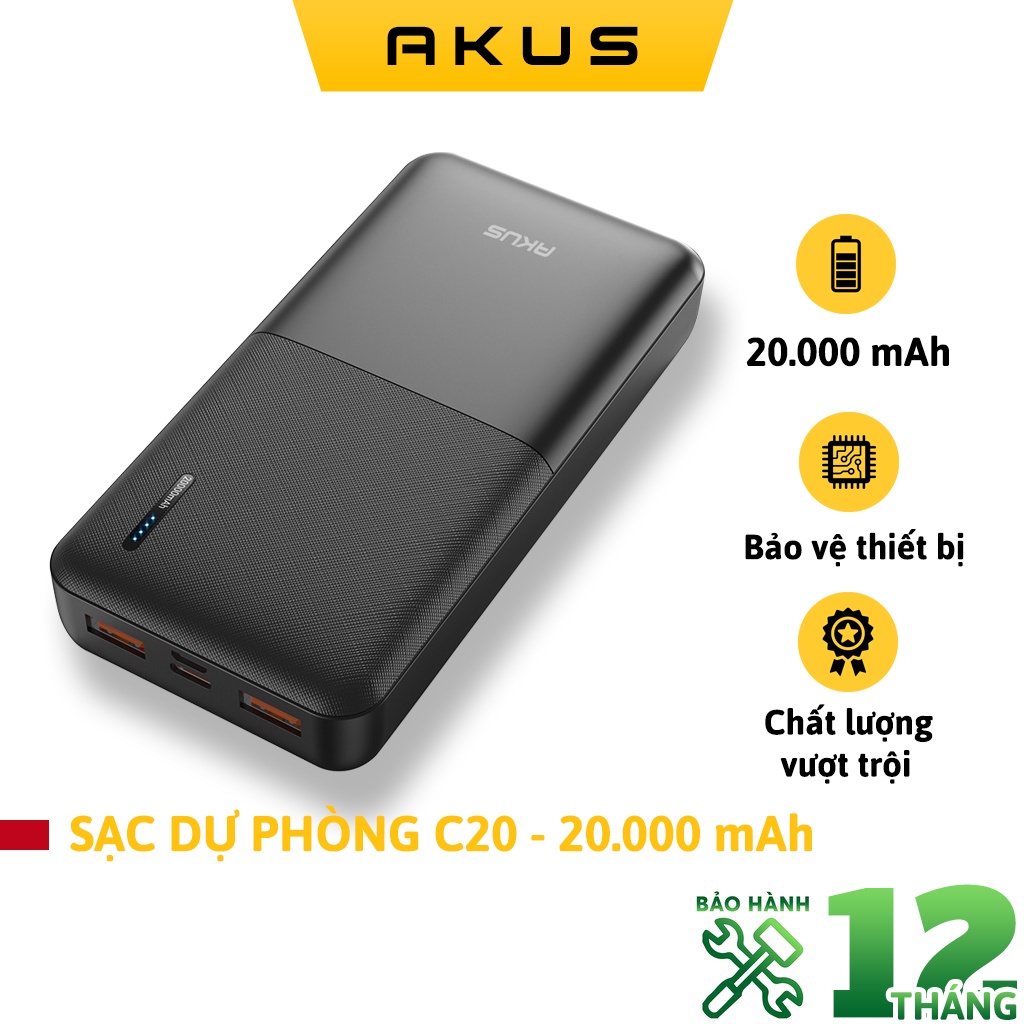 Sạc dự phòng akus c20 20000mAh