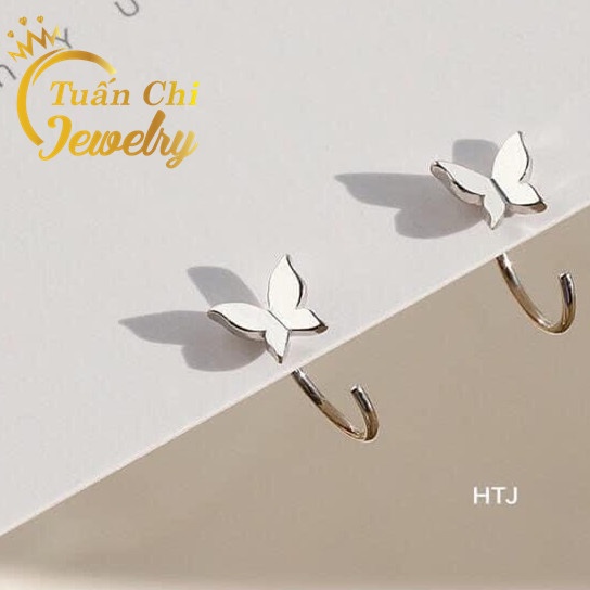 HÀNG SẴN Bông Tai Nữ, Khuyên Tai Bạc Hình Con Bướm Dễ Thương