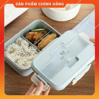 HỘP CƠM LÚA MẠCH 3 NGĂN KÈM ĐŨA THÌA INOX