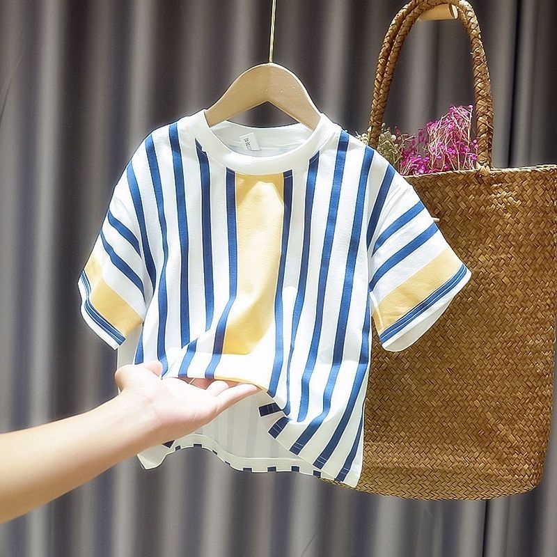 Áo Thun Tay Ngắn Dáng Suông Kẻ Sọc Ngang Dễ Phối Đồ Thời Trang Hè Phong Cách Hàn Quốc Mới Cho Nam 2023
