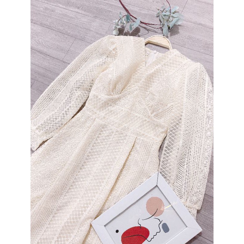 Váy Ren cổ V siêu xịn. | BigBuy360 - bigbuy360.vn