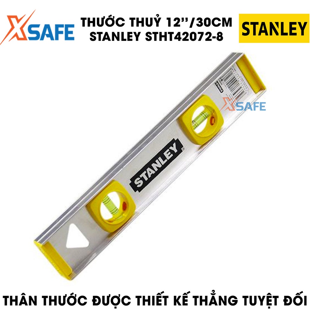 Thước thuỷ STANLEY thân nhôm cao cấp Thước cân bằng độ chính xác cao, 2 phương đứng nằm chính hãng