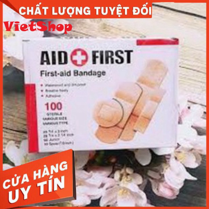 Hộp 100 Miếng Dán Vết Thương Urgo Aid First, Tiện Dụng Cho Gia Đình, Hàng Chuẩn Chất Lượng 100% - VietShop