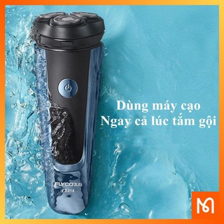 Máy cạo râu flyco fs318 chống nước, 3 lưỡi cạo nhanh, sạc nhanh chỉ 1h sạc