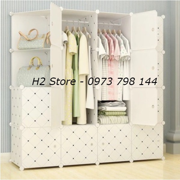 [NHIỀU MẪU] TỦ NHỰA LẮP GHÉP 16 Ô (GỒM 2 KỆ GÓC) ĐỂ ĐỒ ĐA NĂNG THÔNG MINH sâu 47cm