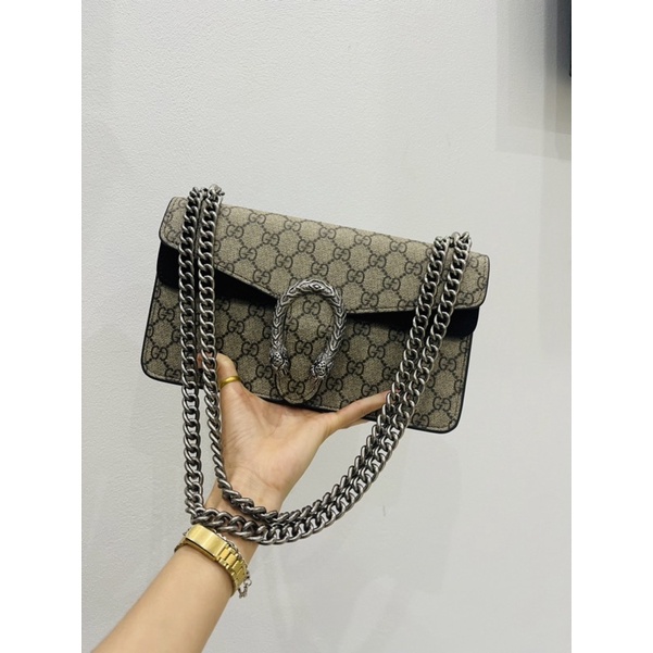 Túi xách đeo vai và đeo chéo gu chì size 25, toàn bộ ảnh thật shop chụp