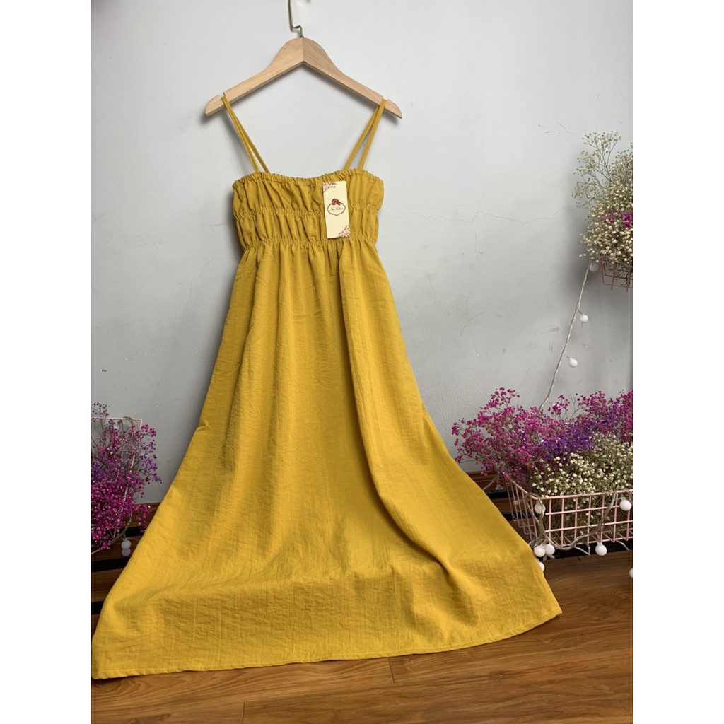 HOT- Váy Maxi 2 dây chun ngực chất đũi xiinh xắn | BigBuy360 - bigbuy360.vn