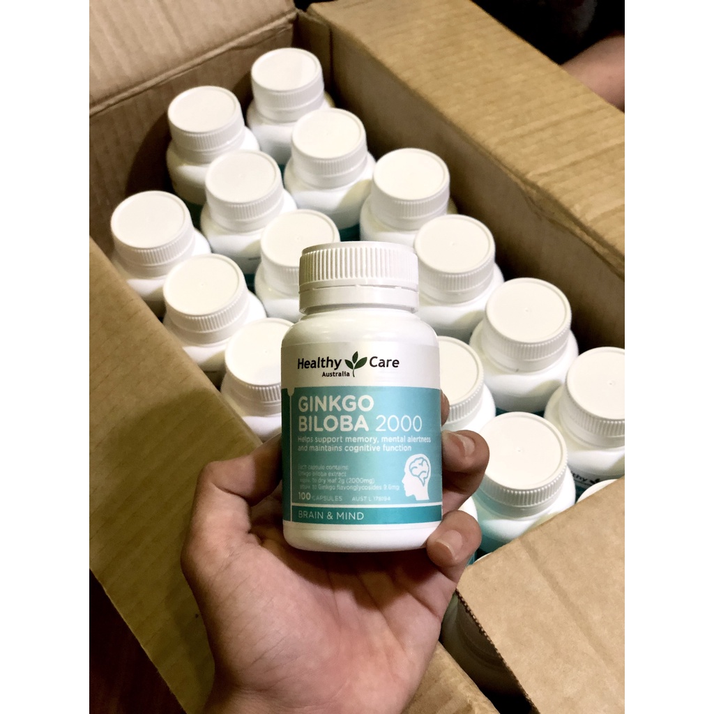 Viên uống bổ não Healthy care ginkgo bibola 100 viên của Úc- ĐỦ BILL-ĐI AIR-DATE XA