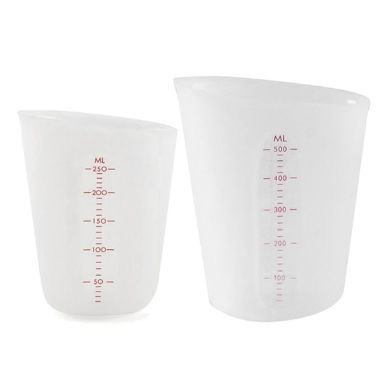[Hàng mới về] Cốc đo lường làm trang sức bằng silicon 250/ 500ml có thể tái sử dụng