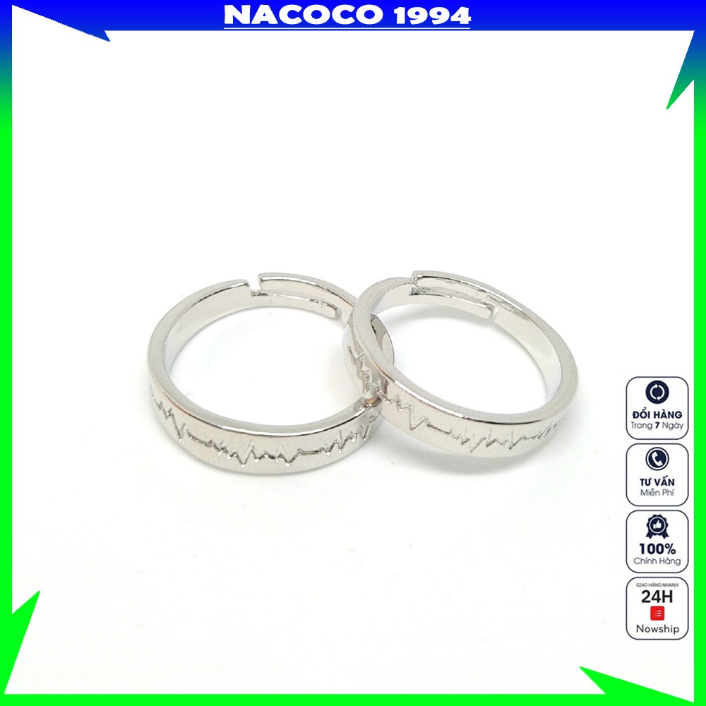 Nhẫn cặp đôi nam nữ NACOCO NB09 thiết kế hở dễ dàng điều chỉnh kích cỡ mẫu mới sang trọng cao cấp