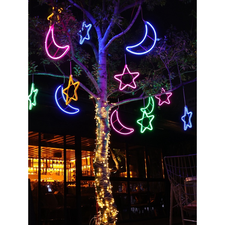 Dây đèn led NEON nhiều mẫu ngôi sao trang trí DECOR lễ hội NOEL ngoài trời , đường phố , công viên Sundecor