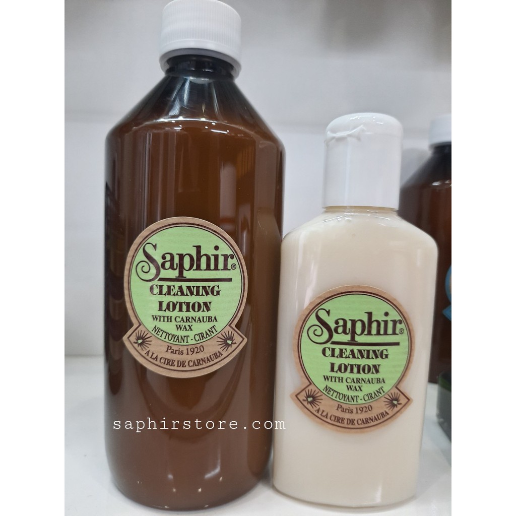 Saphir cleaning lotion sữa làm sạch và đánh bóng da trơn patina và da nubuck 500ml