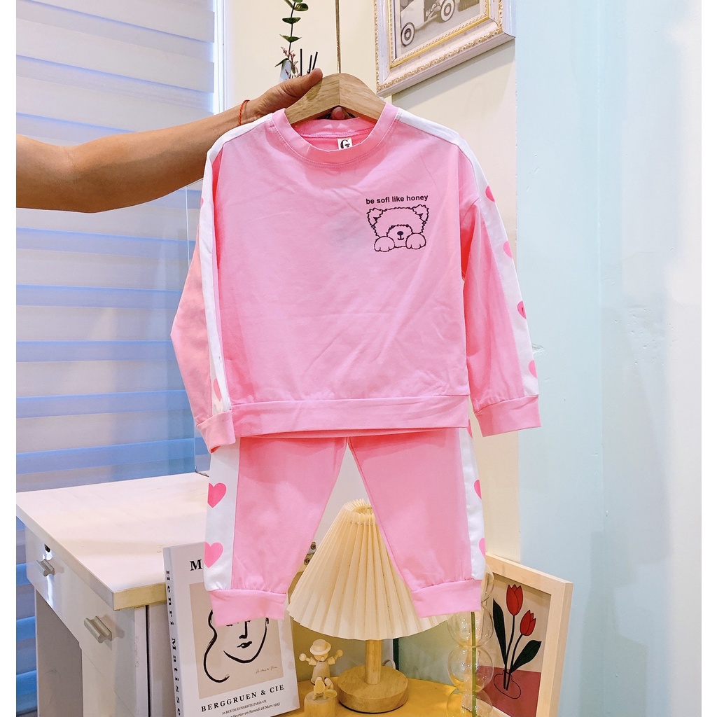 Lyvyshop - (Hàng đẹp) Bộ dài tay siêu dễ thương cho bé gái 08-28kg