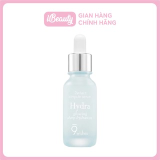 TINH CHẤT DƯỠNG ẨM, CẤP NƯỚC, CĂNG BÓNG DA 9 WISHES HYDRA GLOWING DEEP HYDRATION AMPULE SERUM 25ML - Hàn Quốc chính hãng