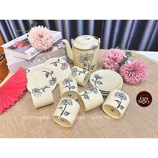 Bộ ấm tích sứ 2 lít 13 sản phẩm - Gốm sứ cao cấp Bát Tràng