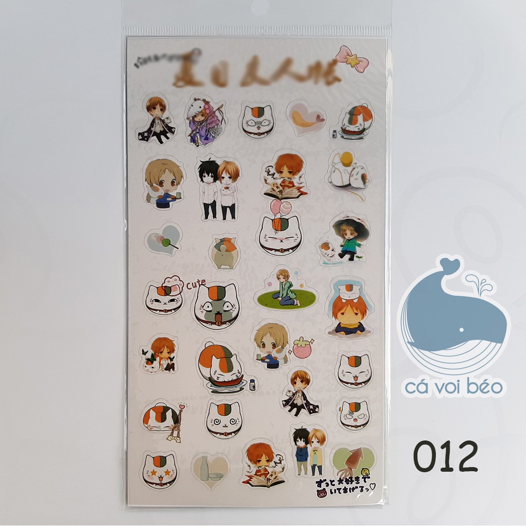 Sticker Hắc quản gia Ciel Sebasian Vincent miếng dán trong suốt manga anime sticker manga anime