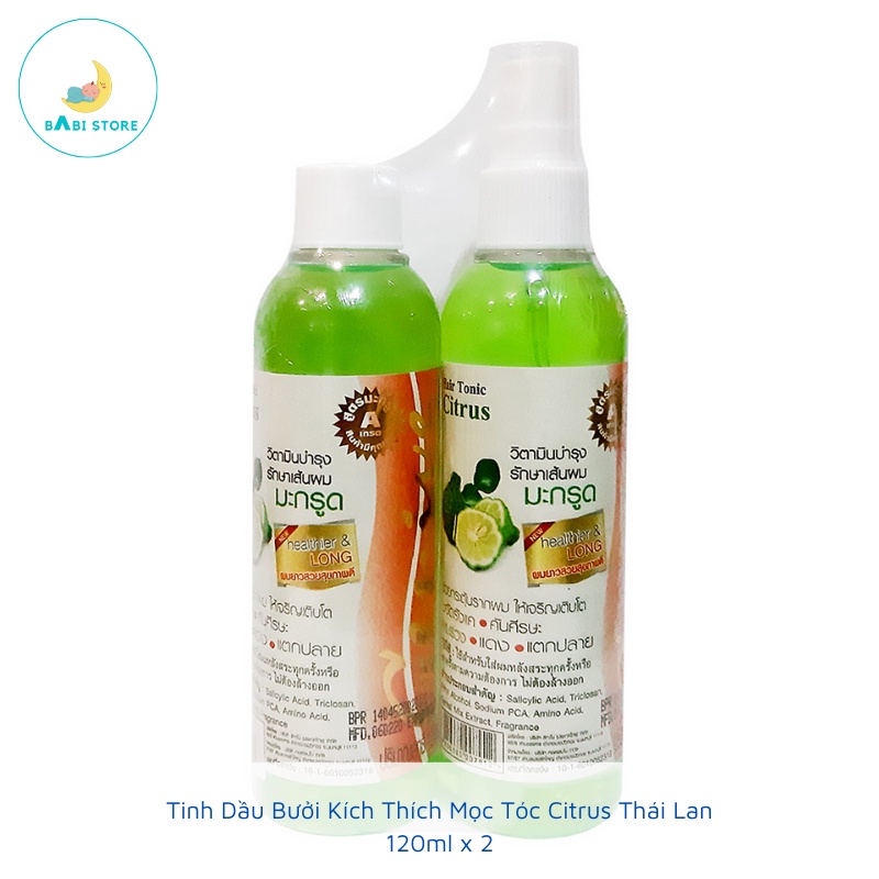 Tinh Dầu Bưởi Kích Thích Mọc Tóc Citrus Thái Lan 120ml x 2