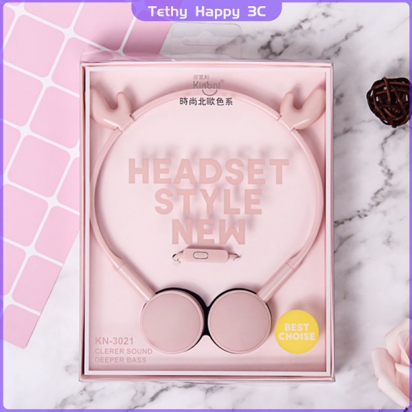 Tai nghe có dây hình tai mèo hoạt hình đáng yêu